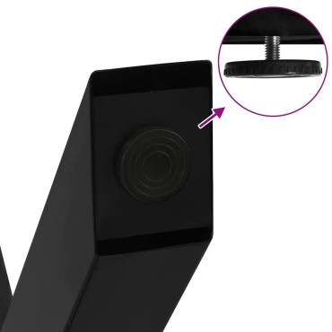 vidaXL Πόδια τραπεζαρίας σε σχήμα Χ 3 τεμ. Μαύρο 80x(72-73)cm Ατσάλι