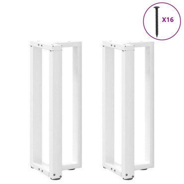 vidaXL Πόδια Κονσόλας σε Σχήμα Τ, 2 τεμ. Λευκά 38x25x(72-73)cm Ατσάλι