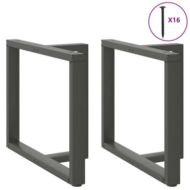 vidaXL Πόδια τραπεζαρίας σχήμα T 2 τεμ. Ανθρακί 100x35x(72-73)cm Ατσάλι