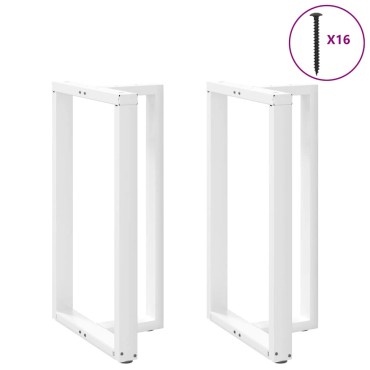 vidaXL Πόδια τραπεζιού μπαρ σε σχήμα T 2 τεμ. Λευκό 60x35x(100-101)cm