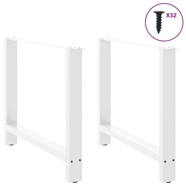 vidaXL Πόδια τραπεζαρίας Λευκό 2 τεμ. 90x(72-73)cm Ατσάλι