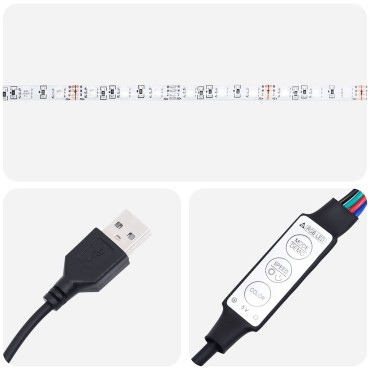 vidaXL Κομοδίνο Επιτοίχιο με Φώτα LED Γκρι Sonoma 51x35,5x25 cm