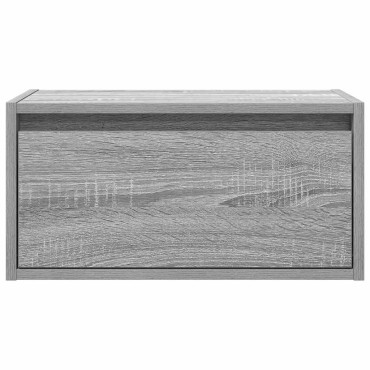 vidaXL Κομοδίνο Επιτοίχιο με Φώτα LED Γκρι Sonoma 51x35,5x25 cm
