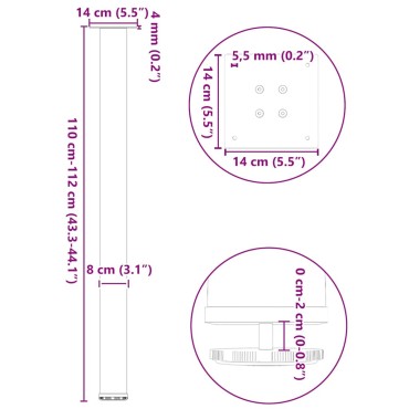 vidaXL Πόδια τραπεζιού μπαρ 4 τεμ. Ανθρακί Ατσάλι