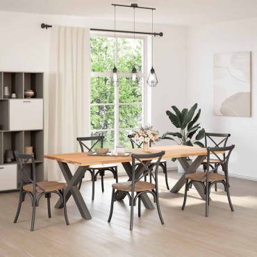 vidaXL Πόδια τραπεζαρίας σε σχήμα Χ 3 τεμ. Ανθρακί 90x(72-73)cm Ατσάλι