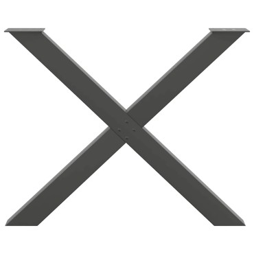 vidaXL Πόδια τραπεζαρίας σε σχήμα Χ 3 τεμ. Ανθρακί 90x(72-73)cm Ατσάλι
