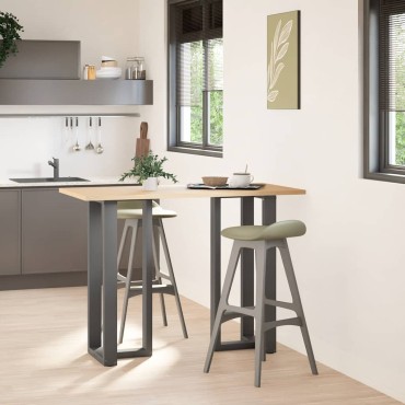 vidaXL Πόδια τραπεζιού μπαρ σχήμα T 2 τεμ. Ανθρακί 50x35x(100-101)cm