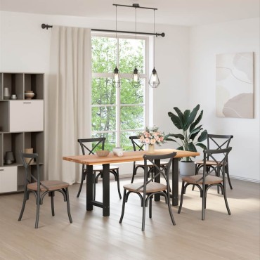 vidaXL Πόδια τραπεζαρίας Μαύρο 2 τεμ. 50x(72-73)cm Ατσάλι
