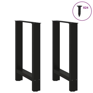vidaXL Πόδια τραπεζαρίας Μαύρο 2 τεμ. 50x(72-73)cm Ατσάλι