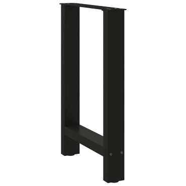 vidaXL Πόδια τραπεζαρίας Μαύρο 2 τεμ. 50x(72-73)cm Ατσάλι