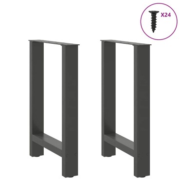 vidaXL Πόδια τραπεζαρίας Ανθρακί 2 τεμ. 50x(72-73)cm Ατσάλι