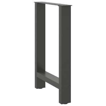 vidaXL Πόδια τραπεζαρίας Ανθρακί 2 τεμ. 50x(72-73)cm Ατσάλι