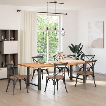 vidaXL Πόδια τραπεζαρίας Ανθρακί 2 τεμ. 80x(72-73)cm Ατσάλι