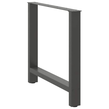 vidaXL Πόδια τραπεζαρίας Ανθρακί 2 τεμ. 80x(72-73)cm Ατσάλι