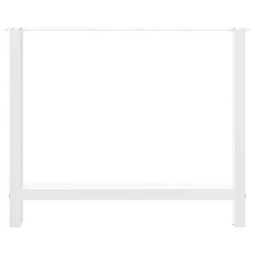 vidaXL Πόδια τραπεζαρίας Λευκό 2 τεμ. 100x(72-73)cm Ατσάλι