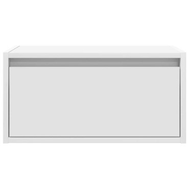 vidaXL Κομοδίνο Επιτοίχιο με Φώτα LED Λευκό 51x35,5x25 cm