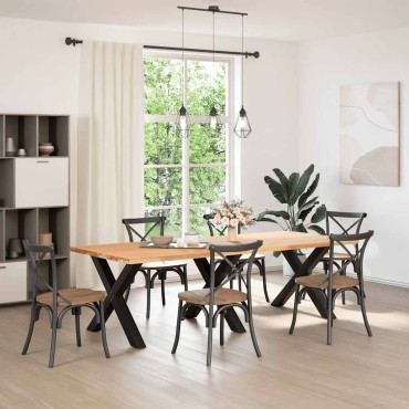 vidaXL Πόδια Τραπεζαρίας σε Σχήμα Χ 3 τεμ. Μαύρο 90x(72-73)cm Ατσάλι