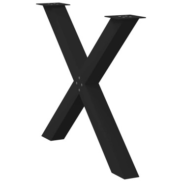 vidaXL Πόδια Τραπεζαρίας σε Σχήμα Χ 3 τεμ. Μαύρο 90x(72-73)cm Ατσάλι