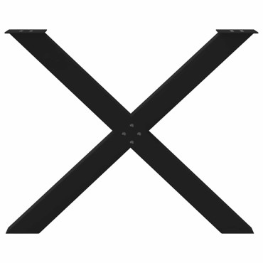 vidaXL Πόδια Τραπεζαρίας σε Σχήμα Χ 3 τεμ. Μαύρο 90x(72-73)cm Ατσάλι