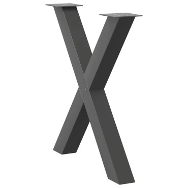 vidaXL Πόδια τραπεζαρίας σε σχήμα Χ 3 τεμ. Ανθρακί 80x(72-73)cm Ατσάλι