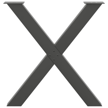 vidaXL Πόδια τραπεζαρίας σε σχήμα Χ 3 τεμ. Ανθρακί 80x(72-73)cm Ατσάλι