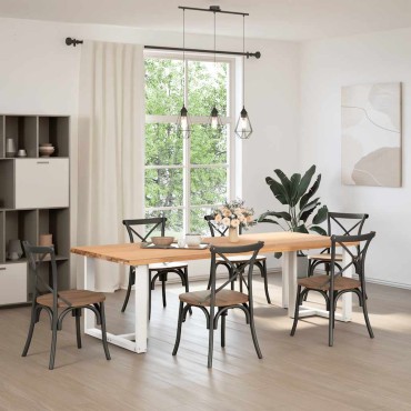 vidaXL Πόδια τραπεζαρίας σχήμα T 2 τεμ. Λευκό 100x35x(72-73)cm Ατσάλι