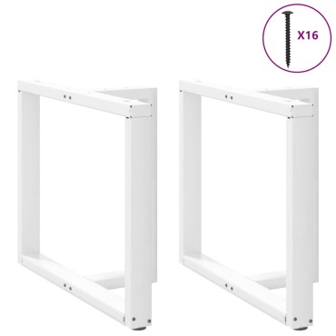 vidaXL Πόδια τραπεζαρίας σχήμα T 2 τεμ. Λευκό 100x35x(72-73)cm Ατσάλι