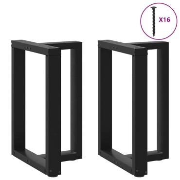vidaXL Πόδια τραπεζαρίας σχήμα T 2 τεμ. Μαύρο 50x35x(72-73)cm Ατσάλι