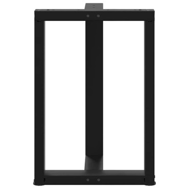 vidaXL Πόδια τραπεζαρίας σχήμα T 2 τεμ. Μαύρο 50x35x(72-73)cm Ατσάλι