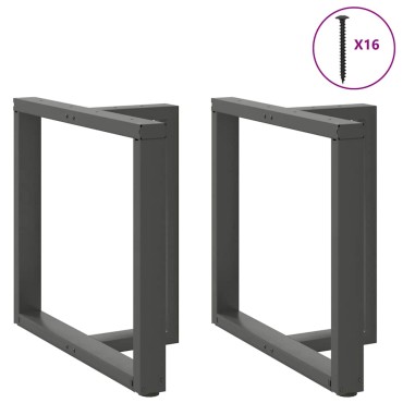 vidaXL Πόδια τραπεζαρίας σχήμα T 2 τεμ. Ανθρακί 80x35x(72-73)cm Ατσάλι