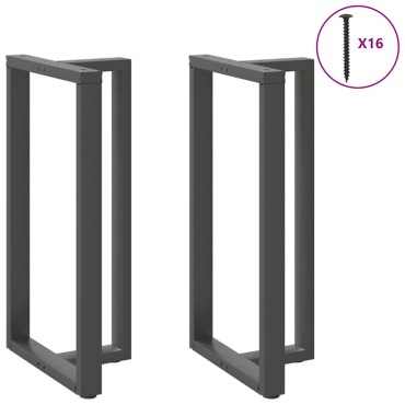 vidaXL Πόδια τραπεζιού μπαρ σχήμα T 2 τεμ. Ανθρακί 60x35x(110-111)cm