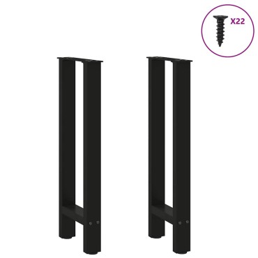 vidaXL Πόδια τραπεζιού κονσόλας Μαύρο 2 τεμ. 38x(72-73)cm Ατσάλι