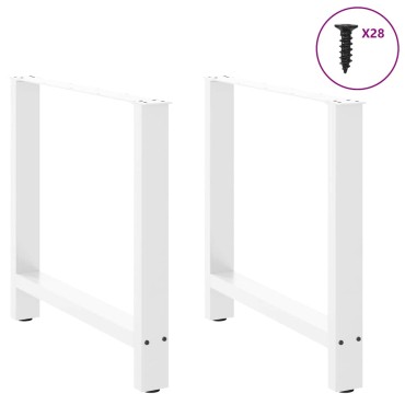 vidaXL Πόδια τραπεζαρίας Λευκό 2 τεμ. 80x(72-73)cm Ατσάλι