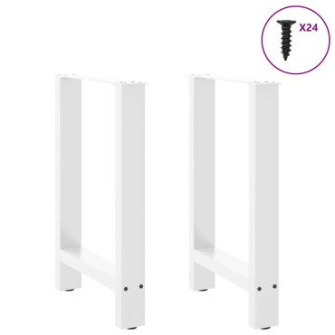 vidaXL Πόδια τραπεζαρίας Λευκό 2 τεμ. 60x(72-73)cm Ατσάλι