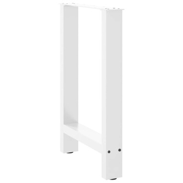 vidaXL Πόδια τραπεζαρίας Λευκό 2 τεμ. 60x(72-73)cm Ατσάλι