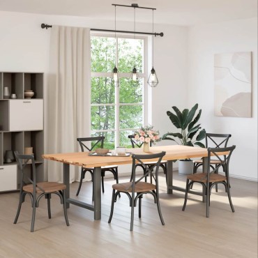 vidaXL Πόδια τραπεζαρίας Ανθρακί 2 τεμ. 90x(72-73)cm Ατσάλι