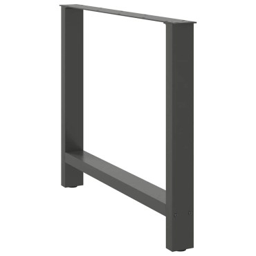 vidaXL Πόδια τραπεζαρίας Ανθρακί 2 τεμ. 90x(72-73)cm Ατσάλι
