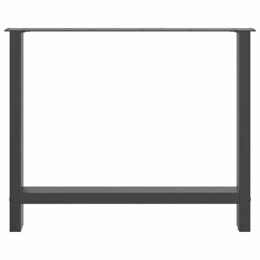vidaXL Πόδια τραπεζαρίας Ανθρακί 2 τεμ. 90x(72-73)cm Ατσάλι