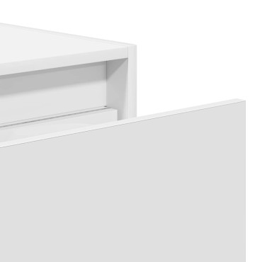 vidaXL Κομοδίνα Επιτοίχια με Φώτα LED 2 τεμ. Λευκά 51x35,5x25 cm