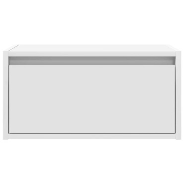 vidaXL Κομοδίνα Επιτοίχια με Φώτα LED 2 τεμ. Λευκά 51x35,5x25 cm