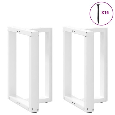 vidaXL Πόδια τραπεζαρίας σχήμα T 2 τεμ. Λευκό 50x35x(72-73)cm Ατσάλι