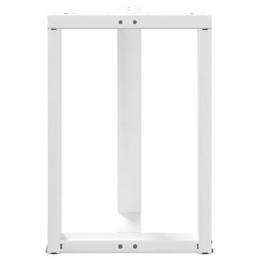 vidaXL Πόδια τραπεζαρίας σχήμα T 2 τεμ. Λευκό 50x35x(72-73)cm Ατσάλι