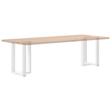 vidaXL Πόδια τραπεζαρίας σχήμα T 2 τεμ. Λευκό 50x35x(72-73)cm Ατσάλι