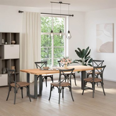 vidaXL Πόδια τραπεζαρίας σχήμα T 2 τεμ. Ανθρακί 60x35x(72-73)cm Ατσάλι
