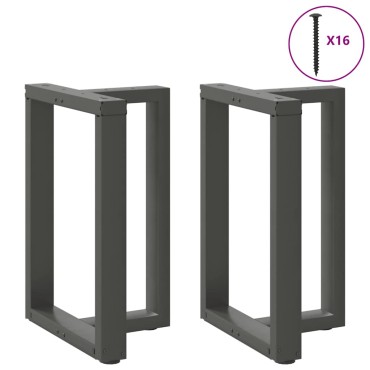 vidaXL Πόδια τραπεζαρίας σχήμα T 2 τεμ. Ανθρακί 60x35x(72-73)cm Ατσάλι