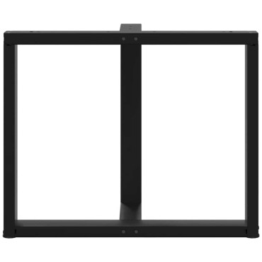vidaXL Πόδια Τραπεζαρίας σε Σχήμα Τ, 2 τεμ. Μαύρο 100x35x(72-73)cm Ατσάλι