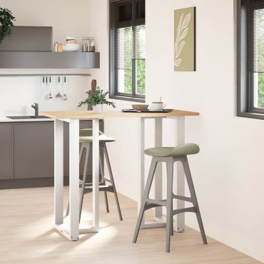 vidaXL Πόδια τραπεζιού μπαρ σε σχήμα T 2 τεμ. Λευκό 60x35x(110-111)cm