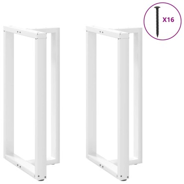 vidaXL Πόδια τραπεζιού μπαρ σε σχήμα T 2 τεμ. Λευκό 60x35x(110-111)cm