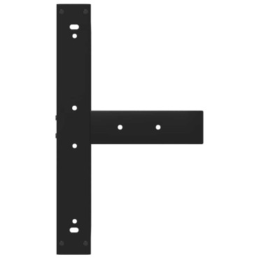 vidaXL Πόδια Τραπεζιού Μπαρ σε Σχήμα Τ, 2 τεμ. Μαύρο, Ατσάλι 60x35x(90-91)cm