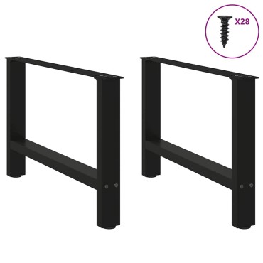 vidaXL Πόδια Σαλονιού 2 τεμ. Μαύρα 70x(42-43)cm Ατσάλι